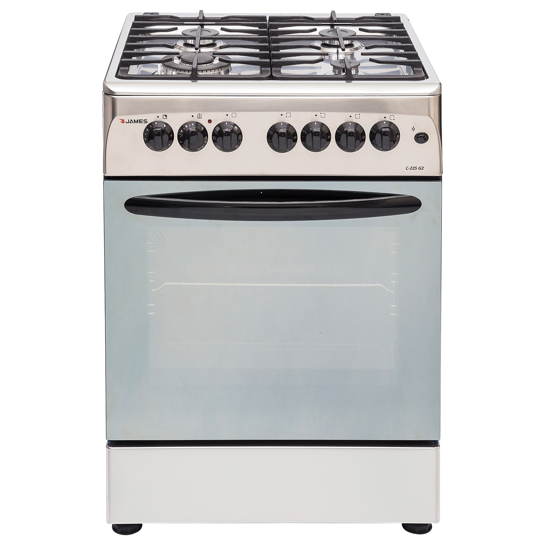 Cocina Combinada JAMES de Acero Inoxidable con 4 Hornallas a Gas ...