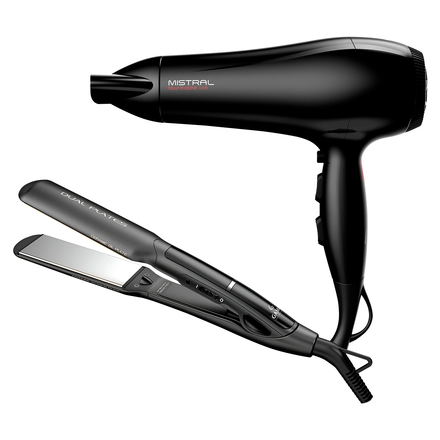 Combo GAMA Plancha de Pelo X-Wide Dig 4D Dual Plates Secador