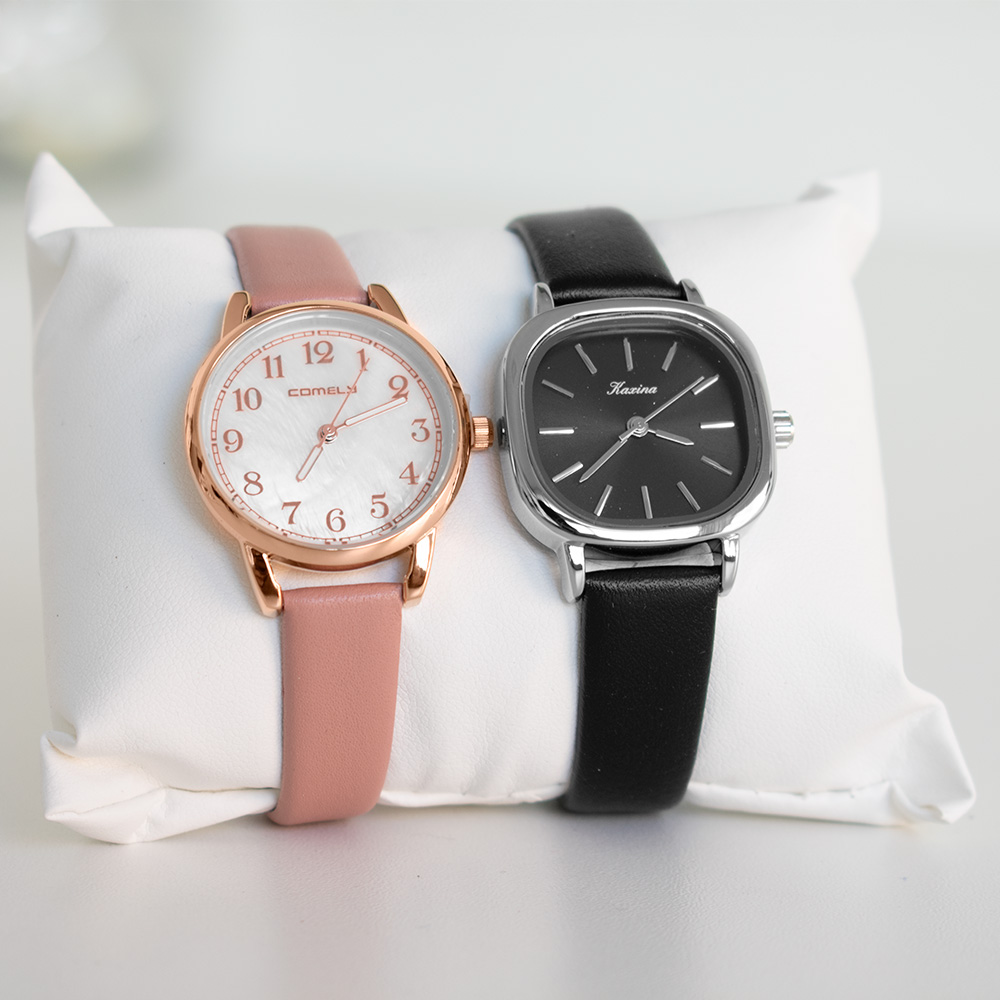 Pack de 2 Relojes Analógicos con Movimiento de Cuarzo - Rosa y Negro ...
