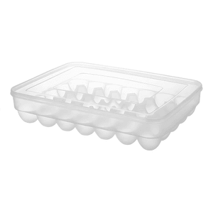 Huevera, Caja Plástica Contenedora con Tapa para Almacenar 28 Huevos