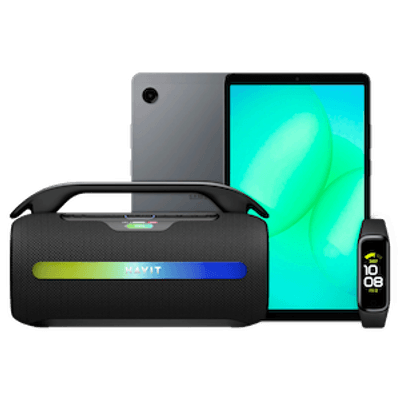 Tablet Samsung A11 4/64 GB + Banda Samsung Fit 2 + Parlante Havit SK920BT 60W RGB Bluetooth