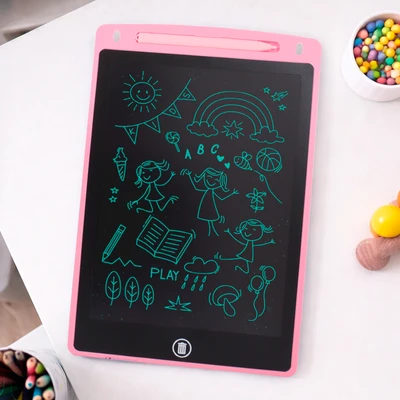 Pizarra Magnética Infantil Con 4 Sellos Y Lápiz Capacitivo – Dibujo Multicolor Borrable, 3 Posiciones De Uso, Juguete Educativo Para Niños (Violeta)