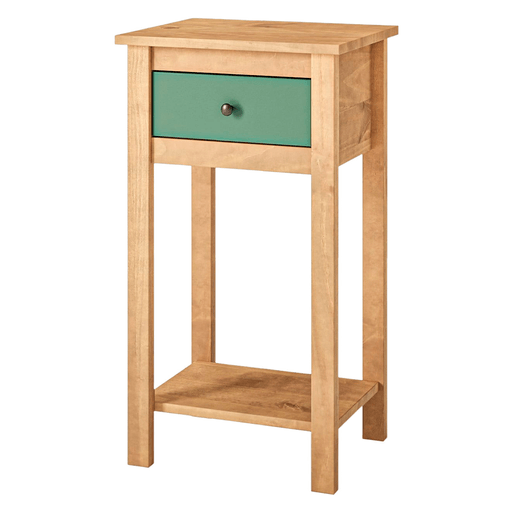 El aparador Mari combina un diseño elegante y funcional con una estructura de madera maciza de pino que aporta resistencia y durabilidad. Cuenta con un amplio cajón con correderas de madera para mantener tus objetos organizados y un acabado barnizado de excelente resistencia a los rayones que ayuda a conservar su aspecto por más tiempo. Su fondo de MDF, tiradores de plástico y diseño compacto lo convierten en una opción práctica, fácil de armar e ideal para dormitorios, livings o cualquier espacio del hogar.