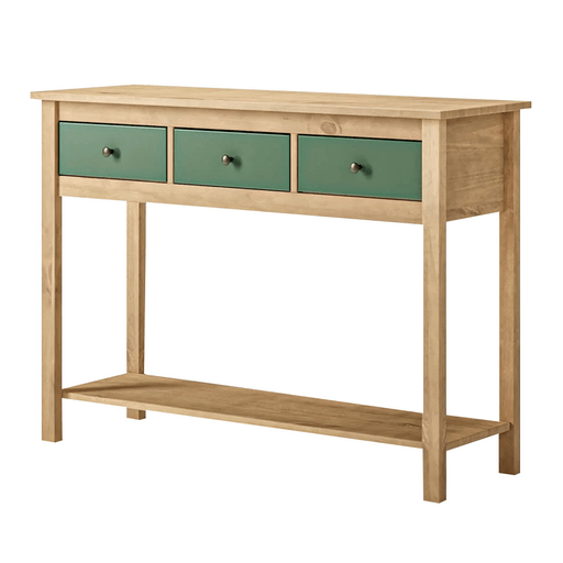 Organizá tus espacios con estilo gracias al Aparador Mari. Fabricado en madera maciza y con un diseño atemporal, es ideal para complementar livings, dormitorios o recibidores. Cuenta con 3 cajones de gran capacidad para mantener todo en orden, un fondo de MDF que aporta estabilidad y un acabado barnizado que protege la superficie contra rayones y el uso cotidiano.