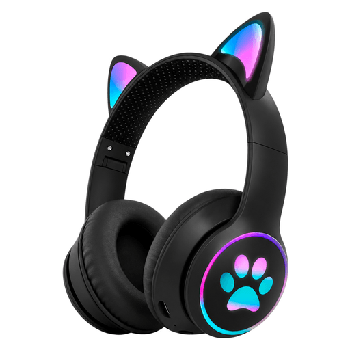 Los auriculares con orejas inalámbricos combinan diseño divertido y tecnología para una experiencia de uso única, incorporando luces LED RGB que se iluminan mientras escuchás música, jugás o mirás contenido. Equipados con drivers de 40mm, ofrecen un sonido envolvente y equilibrado, mientras que sus almohadillas suaves y diadema acolchada garantizan comodidad incluso en usos prolongados. Su diseño plegable y liviano facilita el transporte y se adapta a diferentes tamaños de cabeza, tanto en niños como en adultos. Además, cuentan con Bluetooth 5.4 para una conexión estable, eficiente y de baja latencia, ideal para utilizar con smartphones, notebooks, smart TVs y otros dispositivos compatibles.