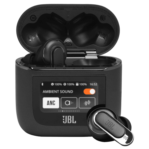 Los JBL Tour Pro 2 cuentan con la tecnología True Adaptive Noise Cancelling que elimina las distracciones para que puedas disfrutar de tu audio favorito con el legendario sonido JBL Pro, o del silencio si lo preferís, con un sonido espacial impecable estés donde estés. El exclusivo estuche de carga inteligente te permite acceder directamente a todas las funciones clave de los auriculares sin usar la aplicación para smartphones. Se puede acceder a todas las funciones de la aplicación mediante el estuche inteligente incluso desde dispositivos que no sean smartphones, como notebooks, PC, televisores, etc. Controlá las funciones clave de la aplicación JBL Headphones sin usar el teléfono, simplemente tocando la pantalla del estuche de carga de 1,45