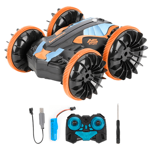 El Auto Anfibio Todoterreno es el vehículo ideal para la conducción en terrenos variados, gracias a su diseño a prueba de agua. Equipado con neumáticos especiales para acrobacias, este auto te permitirá realizar maniobras impresionantes con total seguridad. Su capacidad de rotación de 360° en el lugar y de doble lado de 180º te brindará un control total sobre el vehículo, permitiéndote maniobrar de manera precisa y ágil. Además, su sistema de rotación con una sola tecla facilita aún más su manejo, convirtiéndolo en una opción ideal para conductores de todos los niveles.