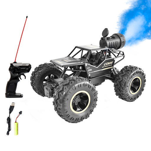 Experimentá la emoción de la aventura con este auto todoterreno que cuenta con un chasis robusto y neumáticos grandes que te permitirán disfrutar de horas de diversión en cualquier terreno, ya sea tierra, pasto o pavimento. Con una escala 1:18, cuenta con luz y función de spray para que la experiencia sea aun más emocionante. Además, su batería recargable de 3.7V te asegura no tener que estar pendiente de quedarte sin energía en el medio de la diversión.