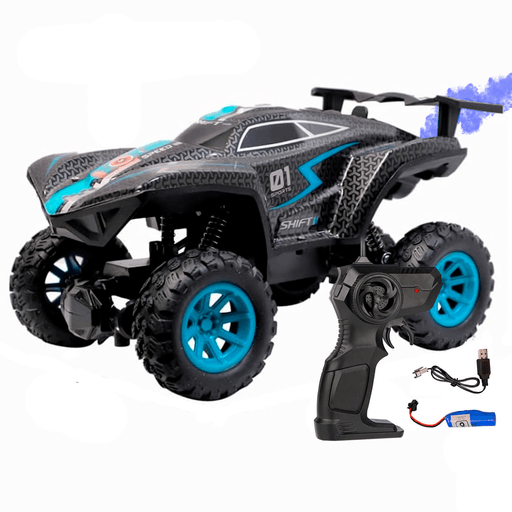 Este auto a control remoto es un divertido juguete fabricado en plástico con una estructura resistente que garantiza su durabilidad. Está equipado con una batería recargable y su control remoto es a pilas para manejarlo con facilidad. Se recomienda cargarlo durante 2 o 3 horas antes de usarlo, asegurando así una experiencia de juego óptima y más duradera. Gracias a que posee luces LED, efecto de vapor y sonidos realistas, este auto brinda horas de diversión a los pequeños.