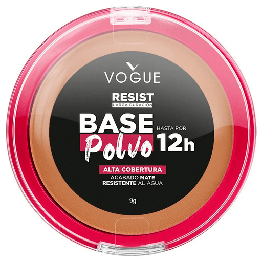 Conocé la nueva base en polvo Resist de Vogue, el poder del 2 en 1 con la alta cobertura de una base + la facilidad de aplicación de un polvo que dura hasta 12 horas, resistiendo el sudor y la humedad. Su fórmula hipoalergénica se adapta a todo tipo de piel. ¡Disfrutá de una sensación aterciopelada y un acabado mate sin trasferencia todo el día con la nueva Base en Polvo Resist de Vogue!