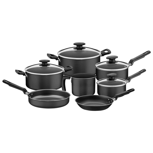 La batería de cocina Tramontina Loreto son un éxito para tu cocina. Además de la practicidad de la cocción uniforme proporcionada por el revestimiento Starflon T1, permanecen más bonitas durante más tiempo. Son fáciles de limpiar debido a la superficie antiadherente, los alimentos no se pegan. Las tapas de vidrio templado y bordes de acero inoxidable permiten acompañar la cocción sin abrirla. Los mangos y asas de baquelita antitérmica y pomos de nylon le dan seguridad durante el manejo. Se pueden usar en cocinas a gas, eléctricas o vitrocerámicas (resistencia eléctrica) y lavarse en lavavajillas.
