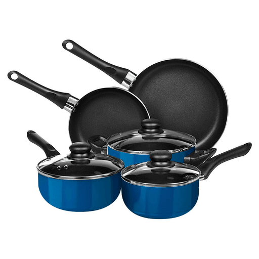 Esta batería de cocina de 8 piezas es ideal para aquellos que buscan un set duradero y resistente a los arañazos. Gracias a su recubrimiento antiadherente, podrás disfrutar de comidas perfectamente cocinadas sin preocuparte por que se peguen. Estos utensilios son livianos y fáciles de maniobrar, proporcionándote comodidad durante su uso. Las cacerolas vienen con tapa de vidrio templado, que es resistente a roturas, rayones y no se empaña por el humo. Así podrás cocinar con tranquilidad y verificar el estado de tus alimentos sin necesidad de destapar.