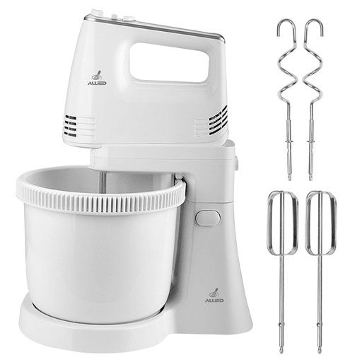 La batidora con bowl Allied ofrece practicidad y buen rendimiento para tus preparaciones diarias. Sus 5 velocidades y 200W permiten batir y amasar con facilidad, mientras que el bowl de 3L con giro automático agiliza el proceso. Incluye varillas batidoras y amasadoras, además de un botón de expulsión para cambiarlas rápidamente. Una herramienta completa y cómoda para tu cocina.
