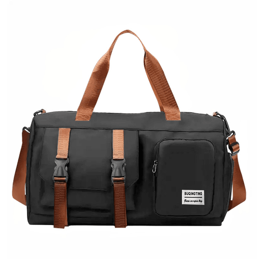 Este bolso de gimnasio de poliéster resistente al agua es un accesorio imprescindible para cualquier persona activa y en constante movimiento. Con una correa ajustable y varios bolsillos, este bolso ofrece la comodidad y organización que necesitás para transportar tus pertenencias de forma segura. El bolsillo para ropa húmeda te permite separar tu ropa sudada o mojada del resto de tus pertenencias, manteniendo todo limpio y fresco. Su diseño práctico y versátil lo hace ideal para guardar zapatos, ropa, notebook, accesorios y lo que necesites llevar contigo. Además, su material lavable te permite mantenerlo limpio y en óptimas condiciones en todo momento.
