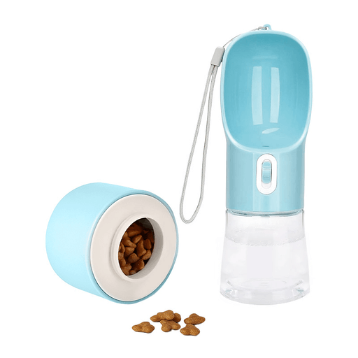 Esta botella dispensadora 2 en 1 para mascotas es ideal para paseos y viajes, ya que cuenta con dos compartimentos separados: uno para agua (270 ml) y otro para snacks o comida seca (200 ml). Su diseño portátil incorpora un interruptor deslizante de 3 posiciones que permite regular el flujo de agua con una sola mano y evitar derrames gracias a su bloqueo integrado. Además, su válvula interna bidireccional permite devolver el agua no consumida al depósito, evitando desperdicios. Fabricada con materiales de alta calidad y aptos para uso alimentario, es una opción segura, práctica y duradera para mantener a tu mascota siempre hidratada.