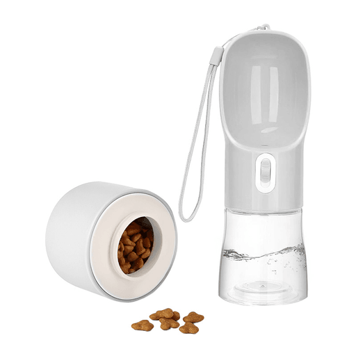 Esta botella dispensadora 2 en 1 para mascotas es ideal para paseos y viajes, ya que cuenta con dos compartimentos separados: uno para agua (270 ml) y otro para snacks o comida seca (200 ml). Su diseño portátil incorpora un interruptor deslizante de 3 posiciones que permite regular el flujo de agua con una sola mano y evitar derrames gracias a su bloqueo integrado. Además, su válvula interna bidireccional permite devolver el agua no consumida al depósito, evitando desperdicios. Fabricada con materiales de alta calidad y aptos para uso alimentario, es una opción segura, práctica y duradera para mantener a tu mascota siempre hidratada.