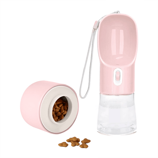 Esta botella dispensadora 2 en 1 para mascotas es ideal para paseos y viajes, ya que cuenta con dos compartimentos separados: uno para agua (270 ml) y otro para snacks o comida seca (200 ml). Su diseño portátil incorpora un interruptor deslizante de 3 posiciones que permite regular el flujo de agua con una sola mano y evitar derrames gracias a su bloqueo integrado. Además, su válvula interna bidireccional permite devolver el agua no consumida al depósito, evitando desperdicios. Fabricada con materiales de alta calidad y aptos para uso alimentario, es una opción segura, práctica y duradera para mantener a tu mascota siempre hidratada.