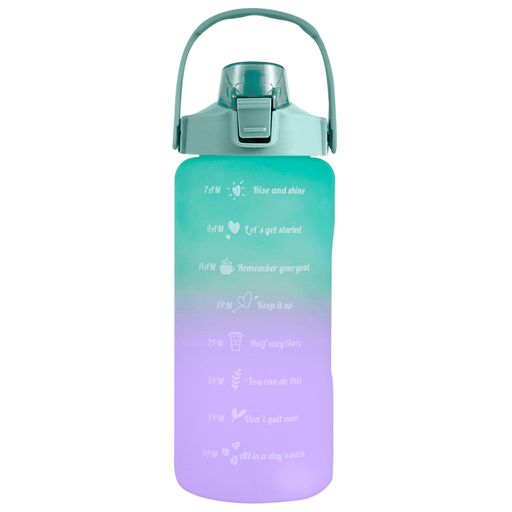 Botella de agua de gran capacidad de 2L con cubierta de rebote, a prueba de fugas con recordatorio de escala de tiempo. Es la compañía ideal para hacer deporte o simplemente para recordarnos que siempre tenemos que estar hidratados.
