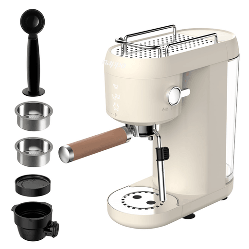 La Cafetera Espresso Nappo ofrece café de calidad profesional en casa con su bomba de alta presión de 20 bares y botones táctiles. Prepará cafés, lattes y capuchinos fácilmente gracias a su varilla espumadora de acero inoxidable y compatibilidad con cápsulas Dolce Gusto. Con un tanque de agua extraíble y sistema de ahorro de energía, es práctica y eficiente para disfrutar de una experiencia única en cada taza.