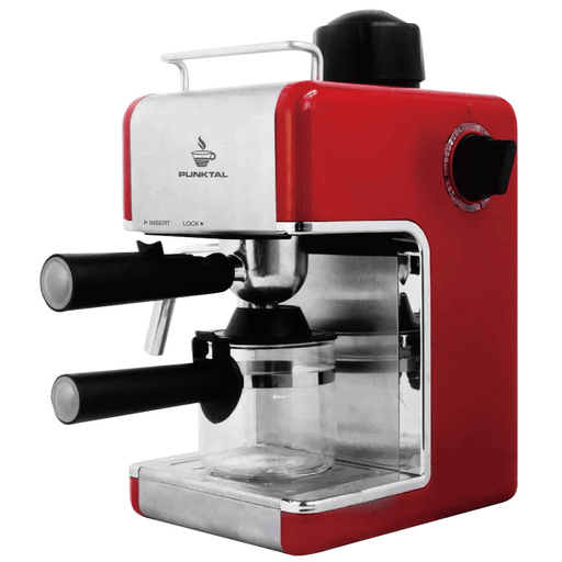 La cafetera Express Punktal es una opción práctica para disfrutar café recién hecho en casa. Cuenta con capacidad para 4 tazas, depósito removible y bandeja escurridora desmontable para una limpieza sencilla. Su vaporizador espumante permite preparar cappuccinos y lattes con buena textura, mientras que el diseño ergonómico y los pies antideslizantes aseguran un uso cómodo y estable. Ideal para quienes buscan simplicidad y un sabor intenso en cada preparación.
