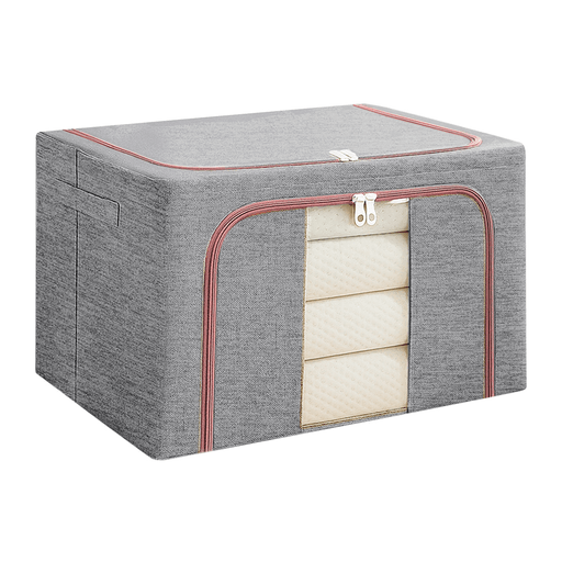 Esta caja organizadora es la solución ideal para mantener tu ropa y textiles organizados y protegidos. Su amplio espacio y diseño en tela Oxford impermeable permiten que tus prendas, ropa de cama y accesorios se conserven frescos y libres de humedad y polvo. Además, su visor transparente en la parte frontal facilita identificar el contenido de un vistazo, evitando abrirla innecesariamente. Con estas prácticas cajas, organizar tu armario o cualquier espacio de almacenamiento será más fácil y eficiente.