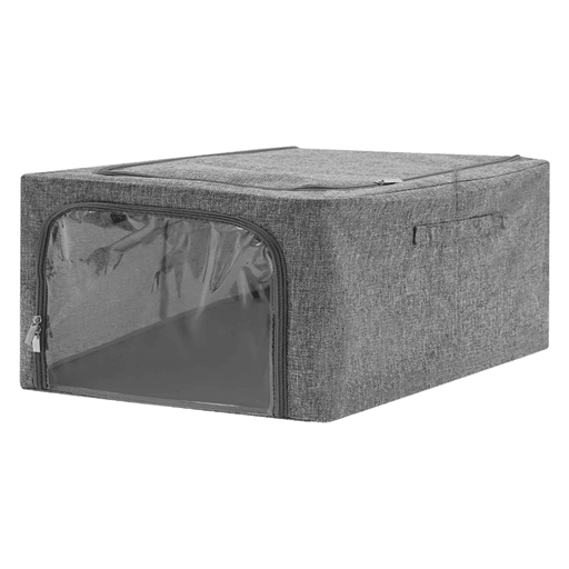 Esta caja organizadora con cierre es la solución perfecta para mantener tu hogar ordenado. Fabricada con tela de alta calidad, su diseño incluye un cierre superior y un visor con cierre en la parte frontal que te permite ver fácilmente su contenido y organizar todo de manera eficiente. La estructura reforzada con un marco interno de acero le proporciona estabilidad y evita que se deforme con facilidad. Además, cuenta con asas laterales para facilitar su transporte, es plegable y apilable, permitiéndote almacenarla de manera práctica sin ocupar mucho espacio.