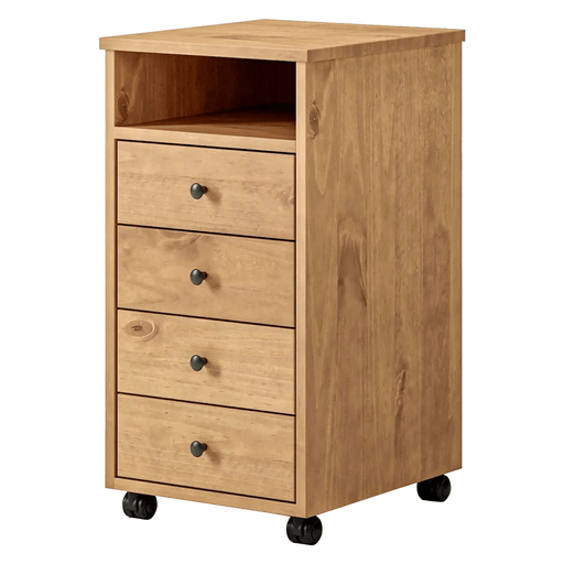 La Cómoda Mari combina la calidez de la madera maciza con un diseño rústico y funcional, ideal para aportar estilo y organización a cualquier ambiente del hogar. Sus cuatro cajones y estante adicional brindan un práctico espacio de almacenamiento para ropa, accesorios y objetos de uso diario, manteniendo todo ordenado y al alcance. Fabricada en madera maciza de pino, destaca por su resistencia y durabilidad, mientras que su acabado barnizado realza la belleza natural de la madera y ofrece mayor protección frente al uso cotidiano. Su diseño elegante y atemporal se adapta fácilmente a dormitorios, vestidores o espacios de guardado, convirtiéndola en una pieza decorativa y funcional para disfrutar durante muchos años.
