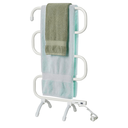 El calentador de toallas Allied de aluminio es el complemento perfecto para tu baño. Con una potencia de 100W, te permite mantener tus toallas a una temperatura cálida y confortable. Su diseño versátil te ofrece la opción de colocarlo en la pared o en el suelo gracias a sus patas de 11cm de altura. Además, cuenta con luz de encendido, cable de 1.55m y es fácil de utilizar, brindándote una solución perfecta para espacios reducidos.