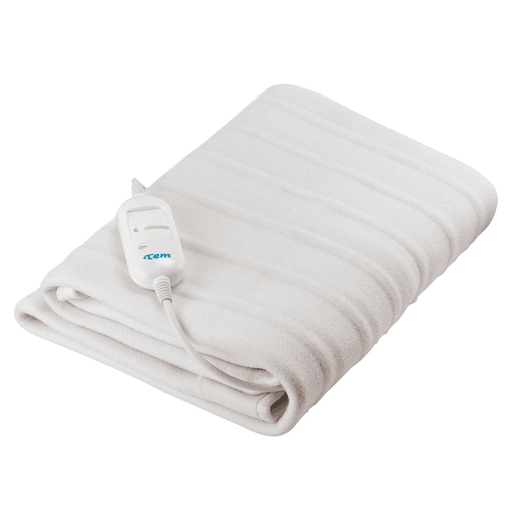 Calienta camas Tem de una plaza ideal para los días de frío. Control de 2 niveles, con protección contra sobrecalentamiento, fabricado 100% en Polyester de alta calidad y posee una potencia de 60Watts. 
