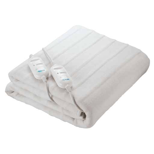 Calienta camas Tem de dos plazas ideal para los días de frío. Con dos controles independientes de 2 niveles, con protección contra sobrecalentamiento, fabricado 100% en Polyester de alta calidad.