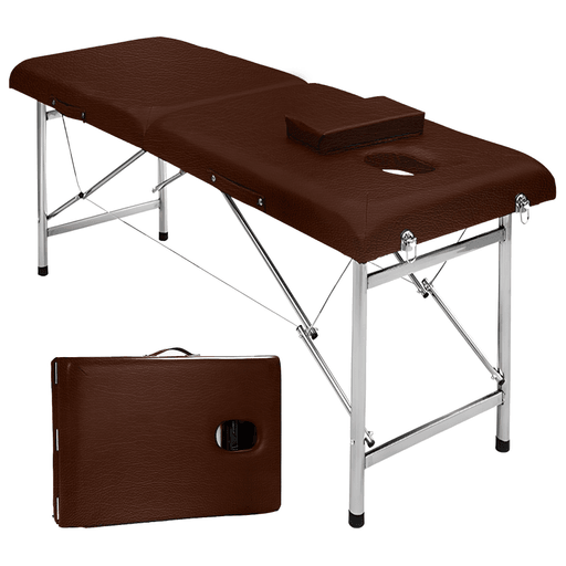 Esta Camilla profesional para masajes es plegable y cuenta con manijas para transporte por lo que vas a podés trasladarla y armarla en cualquier lugar muy fácilmente. Posee una estructura metálica con una base y almohada de cuero impermeable PU resistente al agua, aceite y diferentes productos cosméticos. Este modelo es ideal no solo para masajistas, sino que también es útil para esteticistas, fisioterapeutas o tatuadores.
