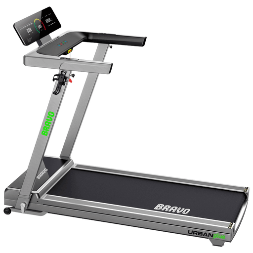 Descubrí una experiencia de entrenamiento completa y cómoda con esta caminadora Bravo Urban Plus de diseño plegable y resistente, pensada para usuarios exigentes. Equipada con un potente motor de 1.75HP, permite alcanzar velocidades de hasta 16Km/h con inclinación digital de hasta 12%, ideal para variar la intensidad de cada rutina. Su estructura robusta soporta hasta 100Kg y cuenta con una amplia superficie de carrera de 122 x 45cm, amortiguada con 6 tacos que reducen el impacto en las articulaciones. El moderno monitor LED Windows muestra información clave como velocidad, tiempo, distancia, calorías y pulso, mientras que los 36 programas preestablecidos permiten entrenamientos personalizados.