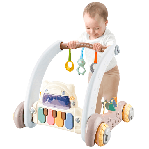 La caminadora 2 en 1 para bebé con gimnasio, luces y sonidos es el producto ideal para acompañar a tu pequeño desde los 0 meses hasta los 3 años. Sus juguetes son a pilas y su material es de plástico resistente que brinda seguridad en todo momento. No solo ayuda a tu pequeño a aprender a caminar, sino que también tiene beneficios educativos, ya que contribuye al desarrollo de la cognición del color, las figuras y los sonidos.