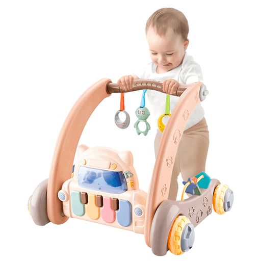 La caminadora 2 en 1 para bebé con gimnasio, luces y sonidos es el producto ideal para acompañar a tu pequeño desde los 0 meses hasta los 3 años. Sus juguetes son a pilas y su material es de plástico resistente que brinda seguridad en todo momento. No solo ayuda a tu pequeño a aprender a caminar, sino que también tiene beneficios educativos, ya que contribuye al desarrollo de la cognición del color, las figuras y los sonidos.