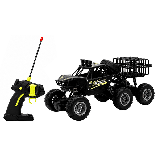 Conquistá todo tipo de terrenos y disfrutá de la aventura con este potente camión todoterreno 6x6 a control remoto, diseñado para brindar una experiencia de conducción dinámica y divertida. Su robusto diseño, fabricado en plástico resistente y equipado con 6 ruedas de gran agarre y suspensión independiente, brindan mayor estabilidad sobre tierra, arena, piedras y superficies irregulares. Incorpora luces delanteras LED que aportan mayor realismo durante el juego y una canasta trasera de carga, ideal para complementar su auténtico estilo todoterreno.