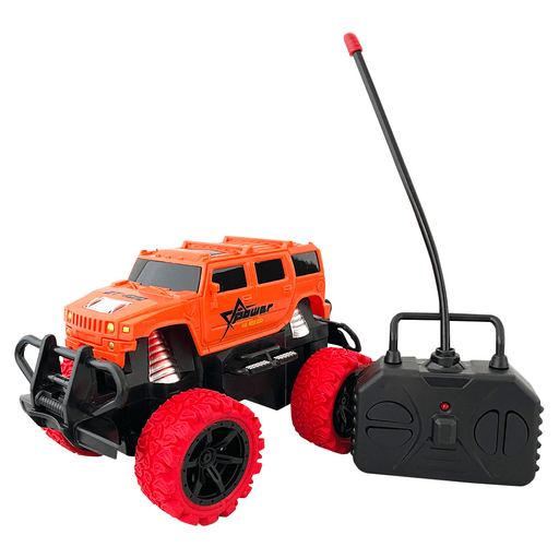 Este auto a control remoto todoterreno es perfecto para niños a partir de 3 años. Ideal para explorar terrenos difíciles, gracias a sus ruedas robustas y su diseño resistente. Equipado con una batería recargable, asegura horas de entretenimiento sin interrupciones. Además, incluye cable de carga para que puedas recargarlo fácilmente.