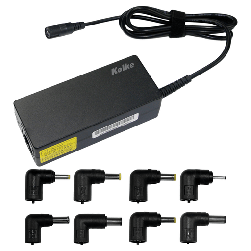 Con este cargador universal Kolke para notebooks podrás cargar varios modelos gracias a sus 8 conectores intercambiables para una mayor compatibilidad. Cuenta con 90W de potencia, protección contra sobrecargas y cortocircuitos. No te preocupes por el tipo de cargador que necesitás para tu notebook con este cargador universal!.