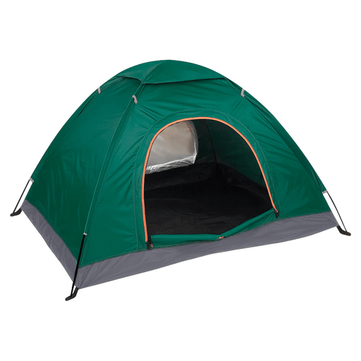 Carpa tipo iglú con capacidad para 2 personas, perfecta para disfrutar de la naturaleza con comodidad. Su diseño incluye 2 puertas con mosquiteros y un techo de malla, lo que garantiza una excelente ventilación y protección contra insectos, además de permitir observar las estrellas en la noche. Con un interior amplio de 200 x 150 x 130cm, ofrece espacio suficiente para descansar o compartir en familia. Resistente al sol, al viento y a la lluvia, gracias a sus costuras selladas y esquinas reforzadas, brinda seguridad en distintas condiciones climáticas. Fácil de armar y transportar, es una opción versátil para camping, playa, picnic o actividades al aire libre.