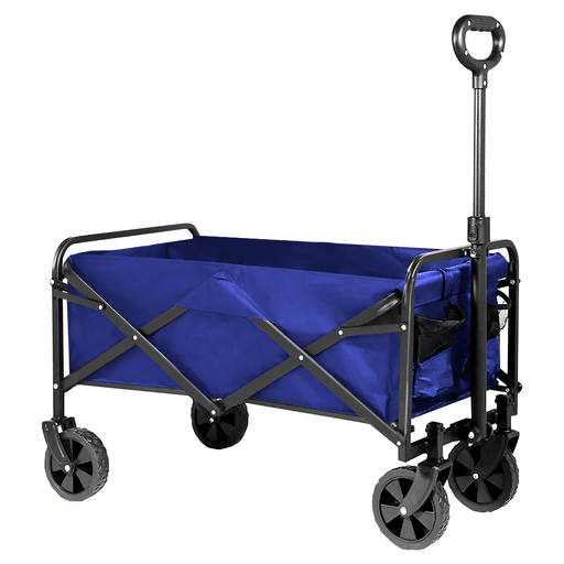 Este carro de compras combina funcionalidad y comodidad gracias a su diseño plegable, que permite un fácil almacenamiento y transporte, ideal para espacios reducidos y viajes. Su estructura de metal con forro de tela garantiza resistencia y durabilidad, mientras que sus cuatro ruedas de goma y su mango ajustable ofrecen un desplazamiento suave en distintos terrenos. Además, cuenta con asas laterales y dos bolsillos delanteros para mayor practicidad. Perfecto para llevar tus compras del supermercado o para actividades al aire libre como paseos por la playa, el jardín, parques o camping.