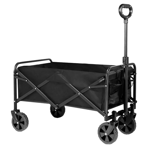 Este carro de compras combina funcionalidad y comodidad gracias a su diseño plegable, que permite un fácil almacenamiento y transporte, ideal para espacios reducidos y viajes. Su estructura de metal con forro de tela garantiza resistencia y durabilidad, mientras que sus cuatro ruedas de goma y su mango ajustable ofrecen un desplazamiento suave en distintos terrenos. Además, cuenta con asas laterales y dos bolsillos delanteros para mayor practicidad. Perfecto para llevar tus compras del supermercado o para actividades al aire libre como paseos por la playa, el jardín, parques o camping.