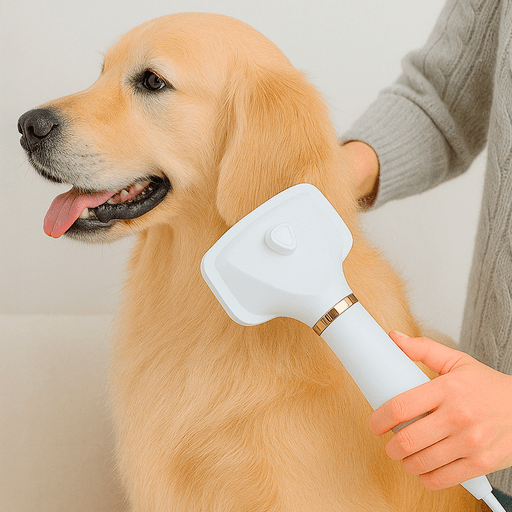 El Cepillo Eléctrico para Mascotas es una herramienta 2 en 1 que combina las funciones de secador y cepillo en un solo dispositivo, ideal para optimizar el tiempo y hacer del cuidado de tu mascota una tarea más rápida y sencilla. Su diseño innovador permite secar y alisar el pelaje simultáneamente, mientras que sus cerdas de acero inoxidable desenredan eficazmente el pelo, eliminan la suciedad y el pelo muerto, y brindan un suave masaje que mejora la salud de la piel. Con tres niveles de potencia ajustable, se adapta fácilmente a distintos tipos de pelaje, tamaños y sensibilidades, siendo perfecto tanto para perros como gatos de todas las razas.