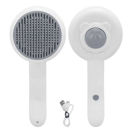 Este peine para mascotas 2 en 1 es el accesorio ideal para perros y gatos, ya que permite mantener su pelaje impecable sin dañar su piel y sus uñas en perfecto estado. Fabricado con materiales de alta calidad como ABS y acero inoxidable. Tiene batería recargable de 400mAh de larga duración y gracias a su diseño innovador con botón facilita la extracción del pelo acumulado en este, lo que lo hace muy fácil de limpiar y mantener en perfectas condiciones. 