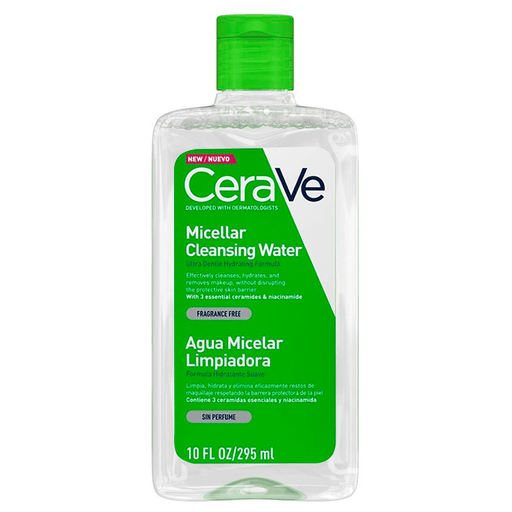 El agua micelar de CeraVe con la fórmula de limpieza sin enjuague elimina eficazmente la suciedad, la oleosidad y el maquillaje mientras ayuda a restaurar la barrera protectora de la piel con sus 3 ceramidas. Ideal para todos los tipos de piel, hasta las más sensibles.