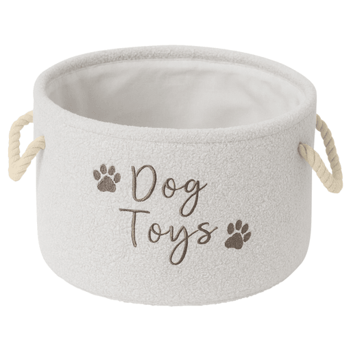 Este práctico y elegante cesto organizador para mascotas está confeccionado en Teddy de alta calidad y cuenta con asas laterales de cuerda gruesa trenzada de algodón, resistentes y cómodas para transportar. Su diseño plegable facilita guardarlo cuando no se utiliza, mientras que su estructura duradera asegura un uso prolongado. Con un estilo versátil y multifuncional, es ideal para mantener en orden golosinas secas, correas, collares, juguetes, mantas o ropa de tu mascota. Sus dimensiones de 33 x 20cm lo hacen perfecto para adaptarse a cualquier rincón del hogar, combinando organización, resistencia y un diseño sofisticado.
