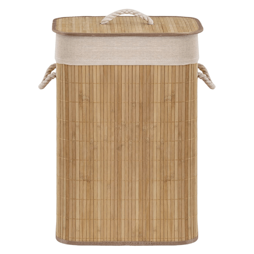 Esta cesta para ropa de bambú combina practicidad y diseño natural para mantener tus espacios organizados con estilo. Fabricada con resistentes tiras de bambú, ofrece una estructura duradera y plegable que permite ahorrar espacio cuando no está en uso, mientras que sus asas de algodón facilitan el transporte diario. Su práctica tapa ayuda a mantener la ropa protegida del polvo y a reducir olores no deseados, y gracias a su tamaño compacto se adapta fácilmente a dormitorios, baños o rincones pequeños. Además, incorpora una bolsa interna removible y apta para lavarropas, brindando una solución cómoda, higiénica y funcional para el uso diario.