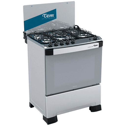Con esta cocina Tem Celebración vas a poder preparar todas las recetas que desees, de forma rápida y simple gracias a sus 5 hornallas, con la central de triple llama. Las perillas son extraíbles para facilitar su limpieza. Con mesada de acero inoxidable, unificada para contención de líquido con montaje de quemadores sellados y quemadores estampados en acero con sistema Easy Clean. El horno a supergás, cuenta con puerta visor total y luz interior.