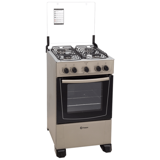 Prepará tus recetas favoritas en esta cocina Thompson a gas. Cuenta con una mesada de acero inoxidable, 4 hornallas a supergás, horno enlozado para fácil limpieza, vidrio doble en la puerta y tapa de vidrio. Tiene termocupla de seguridad en el horno para evitar accidentes.
