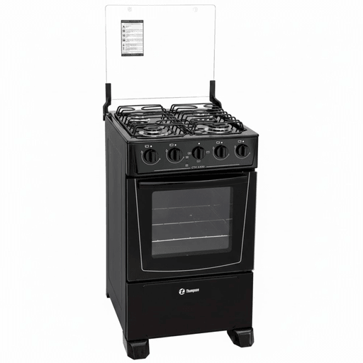 La cocina combinada Thompson es ideal para cocinar tus alimentos de manera uniforme y sencilla. Cuenta con 4 hornallas a supergás (2 quemadores grandes y 2 chicos) y horno eléctrico enlozado con parrilla. Posee mesada de acero inoxidable, tapa de vidrio y puerta de doble vidrio en el horno.