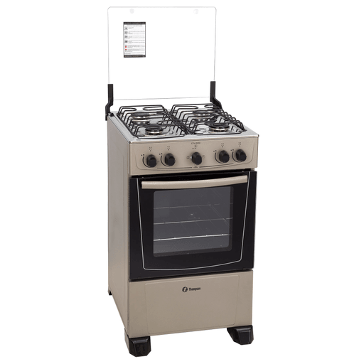 La Cocina combinada Thompson esta diseñada para cocinar alimentos de manera uniforme en menos tiempo y de manera más efectiva gracias a sus 2 quemadores grandes y 2 quemadores chicos. Posee una construcción resistente con una mesada de acero inoxidable, tapa de vidrio, horno enlozado con puerta de doble vidrio, fácil de limpiar.