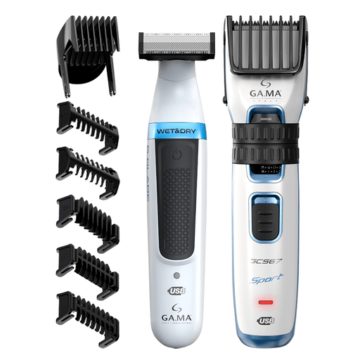 El Combo GAMA G-Blade + Clipper GC567 Sport reúne dos herramientas ideales para el cuidado personal, permitiendo mantener el cabello, la barba y el cuerpo con resultados precisos y cómodos. La trimmer G-Blade ofrece un recorte suave y preciso para rostro y cuerpo, mientras que la GC567 Sport brinda mayor potencia y versatilidad para cortes de cabello y distintos estilos de barba. Gracias a sus baterías de litio recargables, ambas herramientas ofrecen hasta 60 minutos de autonomía y funcionamiento inalámbrico para una mayor libertad de uso. Sus cuchillas de alta precisión, peines regulables y tecnología Wet & Dry permiten adaptarse a diferentes necesidades, convirtiendo este combo en una solución práctica y completa para el cuidado personal diario.